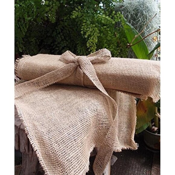 Placemats 16” x 16” Finged Jute Sheets 12 Pack Rustic Square Natural Burlap - Picture 1 of 6
